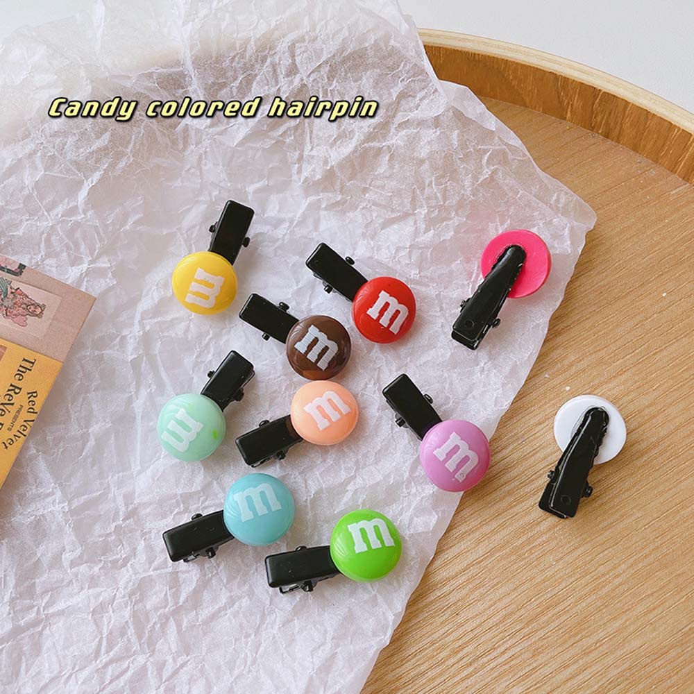 Set 5 Kẹp Tóc Hình Kẹo Đơn Giản Dễ Thương Nhiều Màu Sắc Phong Cách Hàn Quốc Cho Nữ