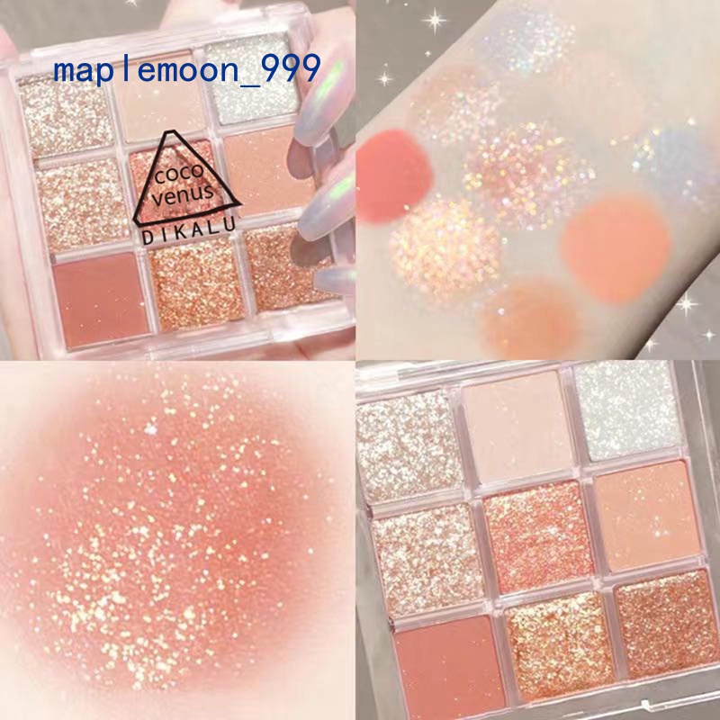 [Hàng mới về] Bảng phấn mắt trang điểm 9 màu tông nhũ và lì chống nước lâu trôi