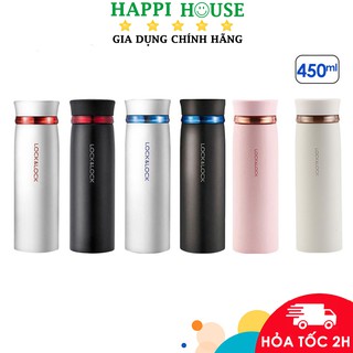 Bình Giữ Nhiệt Lock&Lock Feather Light LHC4131 (450ml) - Hàng Chính Hãng, Có Khay Lưới Lọc Trà - Happi House