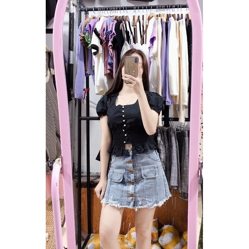 ▶️ Chân váy bò rách siêu đẹp. Size S M L