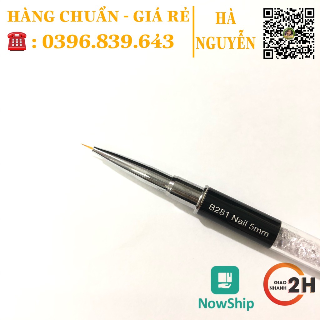 Cọ Vẽ Nét B281 - Cọ Râu vẽ Nét Cán Đá 3 size 5mm 9mm 11mm