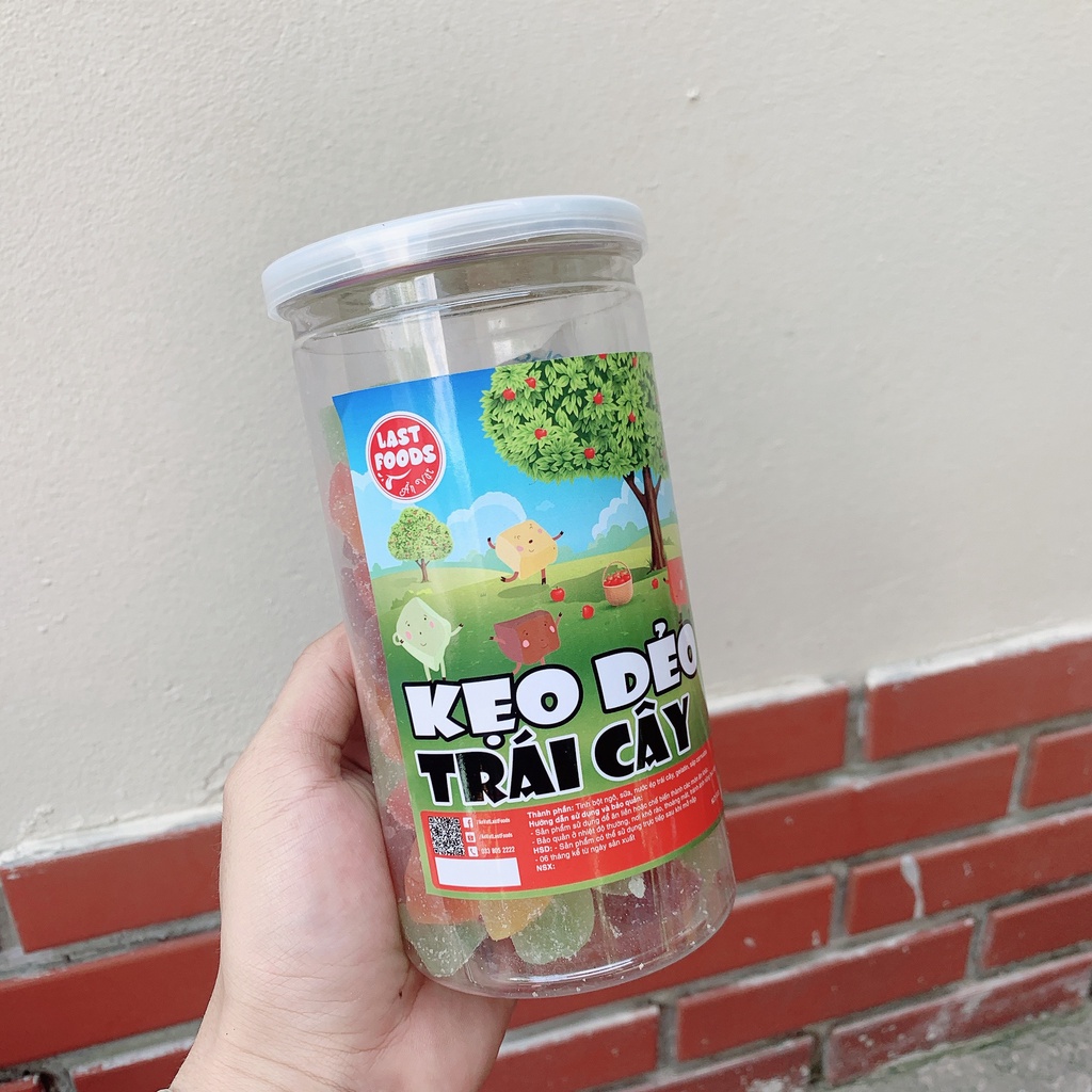 Kẹo dẻo trái cây 500g hũ pet tiện lợi, ăn vặt LASTFOOD Hà Nội với đặc sản các miền ngon giá rẻ