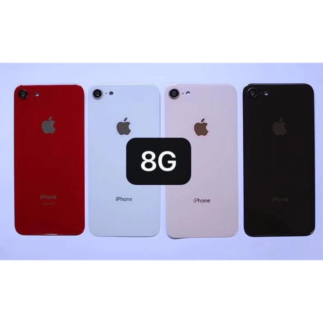 Kính Lưng Zin iPhone 8 đỏ, đen, trắng, vàng hồng sẵn kính camera