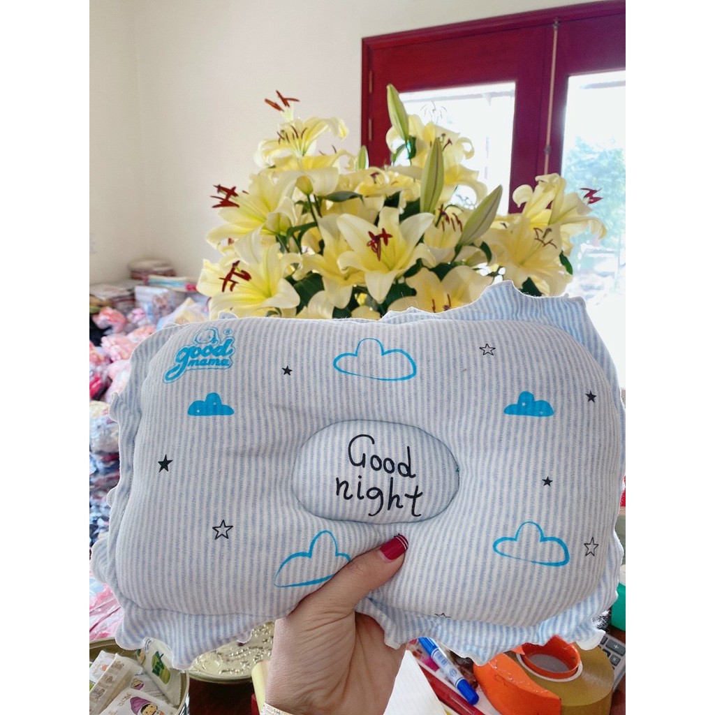 Gối xô Chống Bẹp Đầu sơ sinh Goodmama hàng đẹp đạt chuẩn