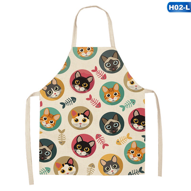 Tạp dề cotton chống nước in hình mèo hoạt hình