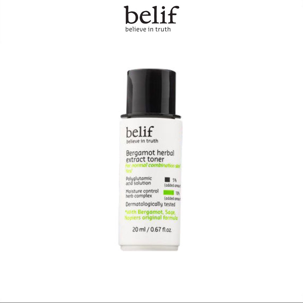 Nước cân bằng Cam Hương dưỡng ẩm và tái tạo da Belif Bergamot Herbal Extract Toner 20ml
