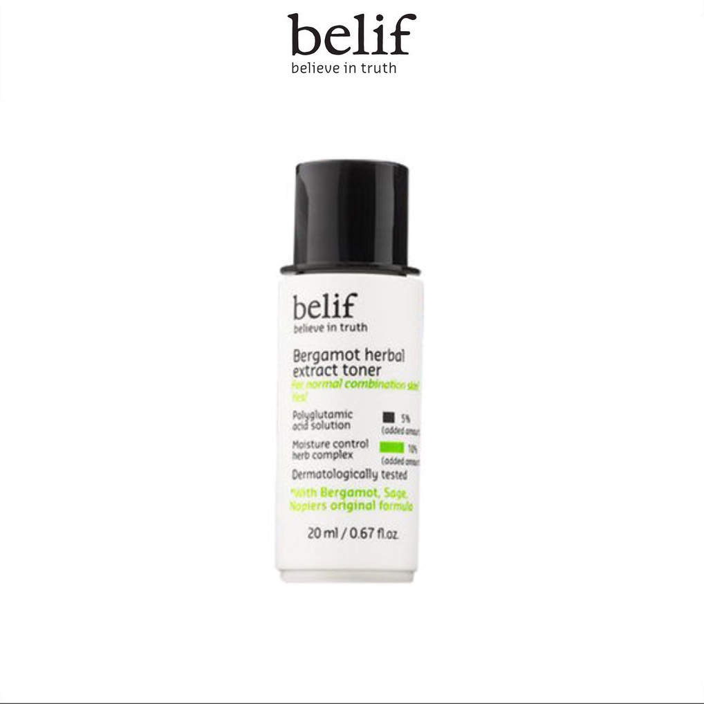 [HB Gift] Nước cân bằng Cam Hương dưỡng ẩm và tái tạo da Belif Bergamot Herbal Extract Toner 20ml