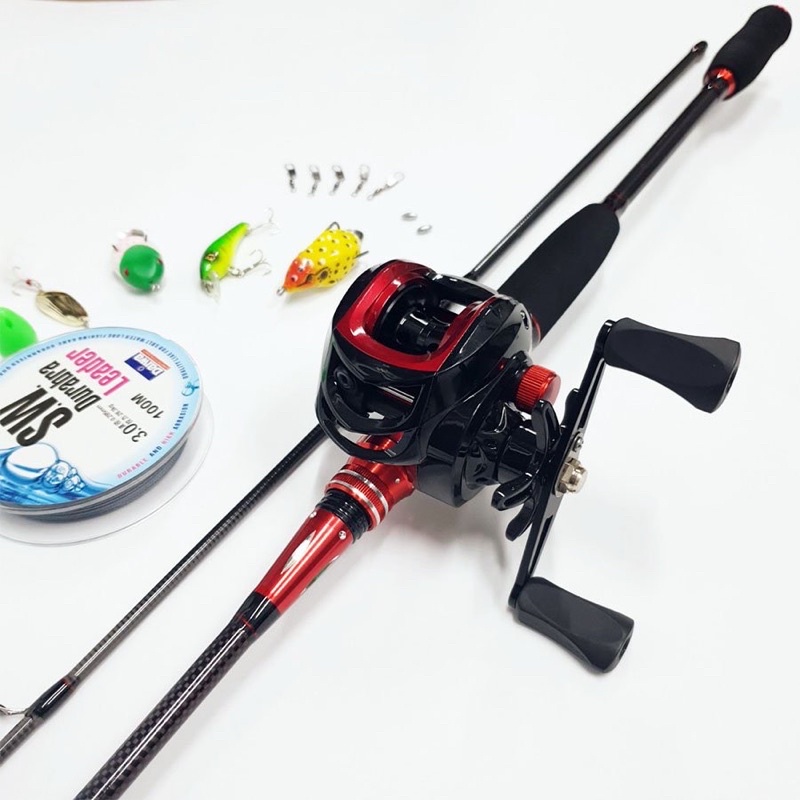 bộ cần câu lure may ngang cao cấp Crono tặng kèm dây câu lure và bộ mồi câu