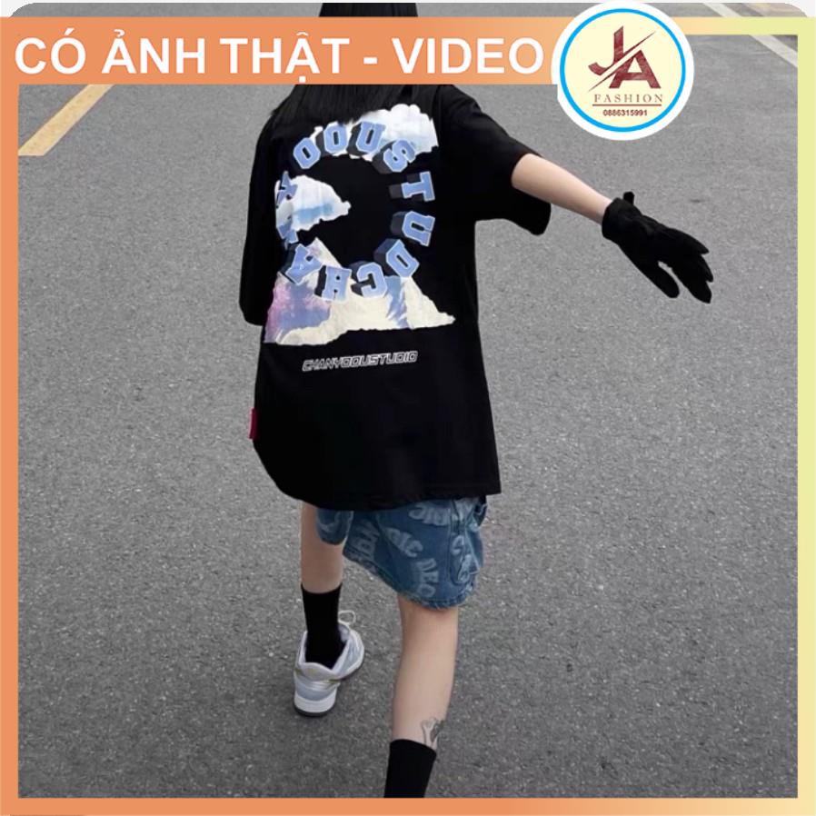 Áo Thun unisex form rộng tay lỡ MÂY NÚI phong cách ulzzang harajuku - áo thun nam nữ ngắn tay JASHOP