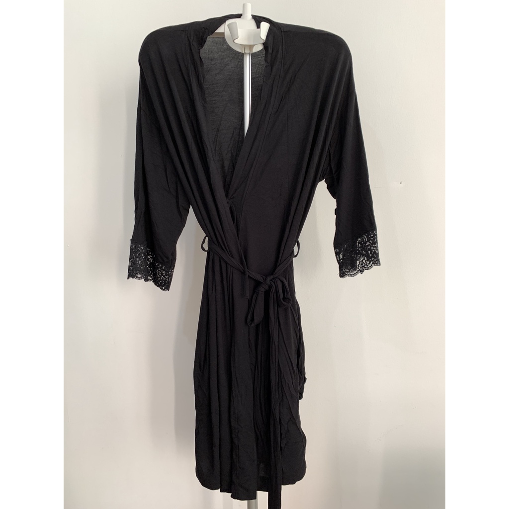 [Ảnh thật shop chụp] Áo choàng ngủ nữ / áo choàng tắm sexy thun lạnh VNXK black robe | BigBuy360 - bigbuy360.vn