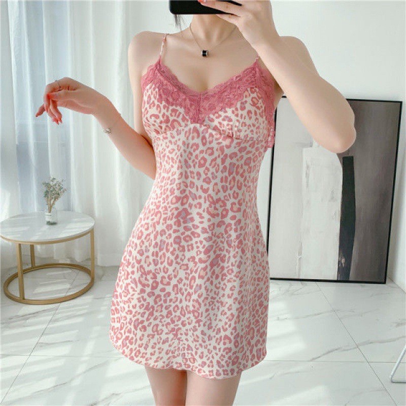 Váy ngủ lụa 2 dây⚡️FREESHIP⚡️Đồ mặc ở nhà cao cấp - Đầm ngủ sexy Hoạ tiết beo đồ mặc nhà mùa hè thoáng mát | BigBuy360 - bigbuy360.vn