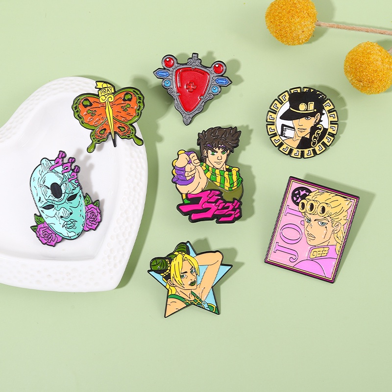 Ghim cài áo QIHEJEWELRY anime Nhật Bản JoJos Bizarre Adventure gắn ba lô