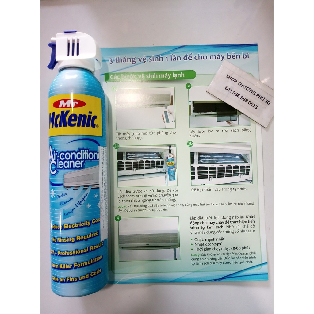 Chai vệ sinh máy lạnh Mr McKenic - Air Conditioner Cleaner - 374g