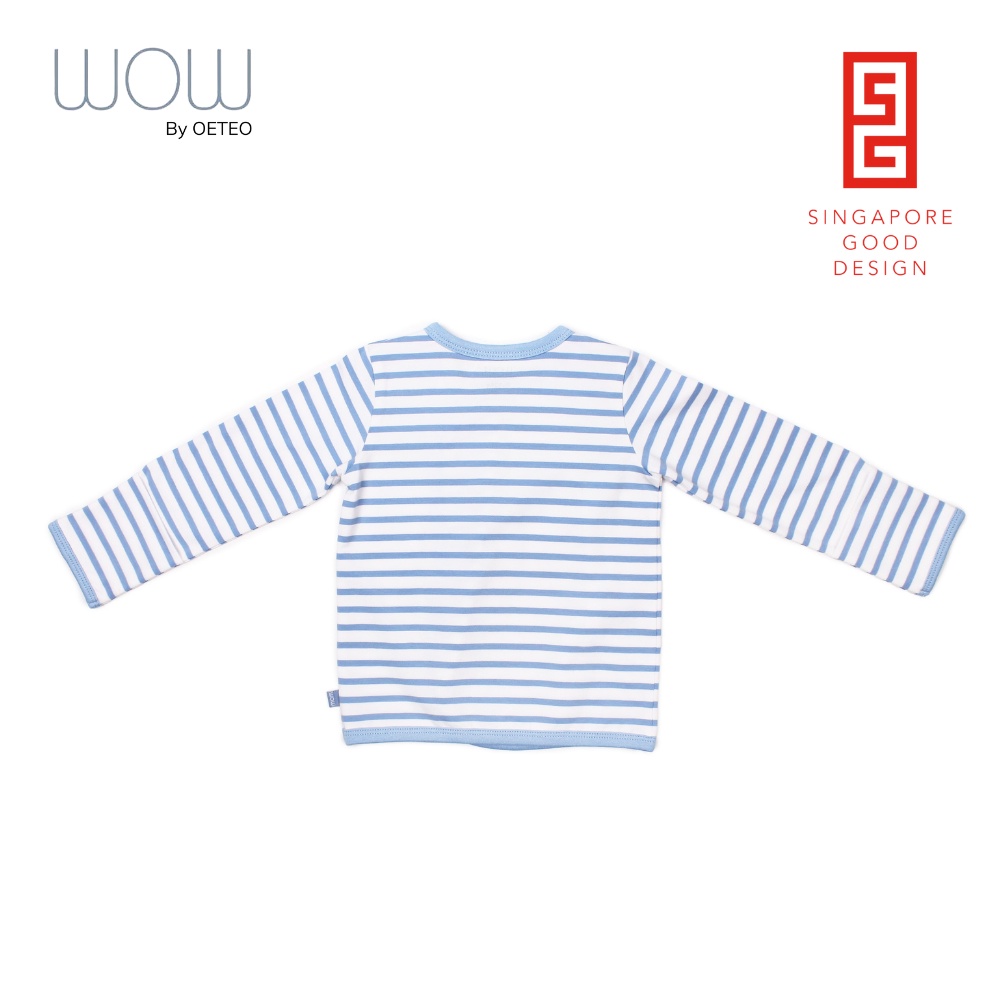 Bộ Thun Dài Tay Cài Lệch Wow By Oeteo Cho Bé Trai, Bé Gái Từ 0 Đến 1 Tuổi Vải Cotton Mềm Mại