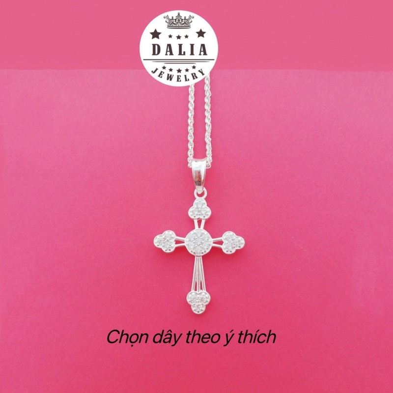 Dây chuyền bạc nguyên chất thánh giá DaLiA Jewelry chọn dây theo ý thích vòng cổ chữ thập chuẩn bạc nguyên chất