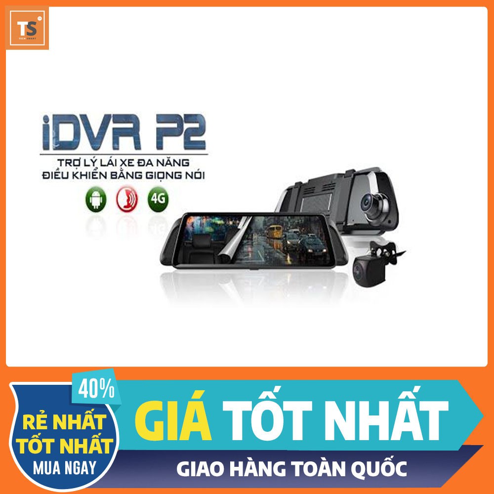 {Chính Hãng} VIETMAP iDVR P2 - Thẻ 32GB & SIM -Camera hành trình dạng gương-Dẫn đường-Phát Wifi-Định vị-Truyền Video