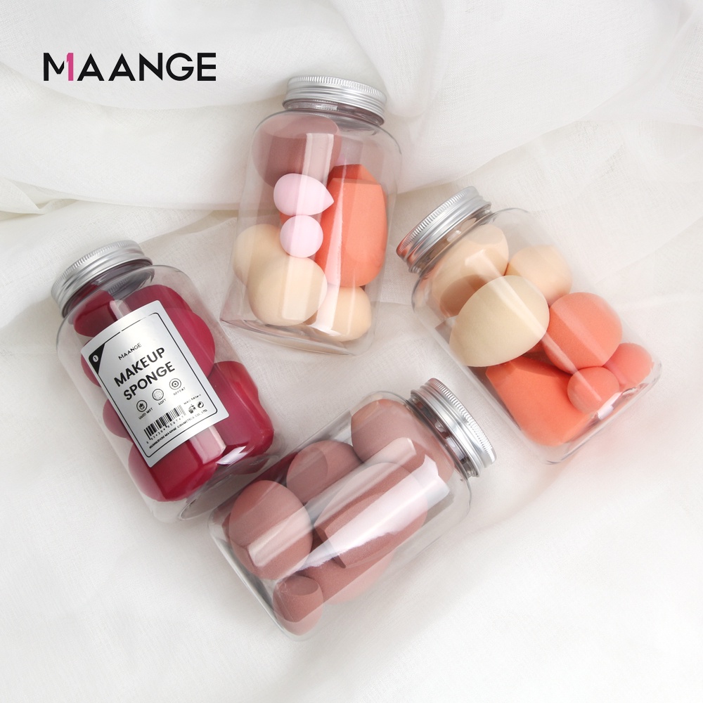 Set 8 miếng mút trang điểm MAGEFY kèm hộp với 4 kiểu có sẵn có hình trứng