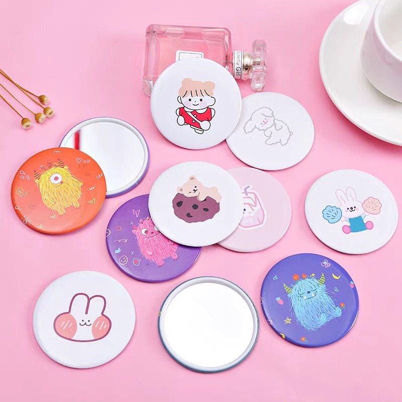 Gương mini tròn loại 1 đẹp hình dễ thương ngẫu nhiên bỏ túi ví làm quà tặng