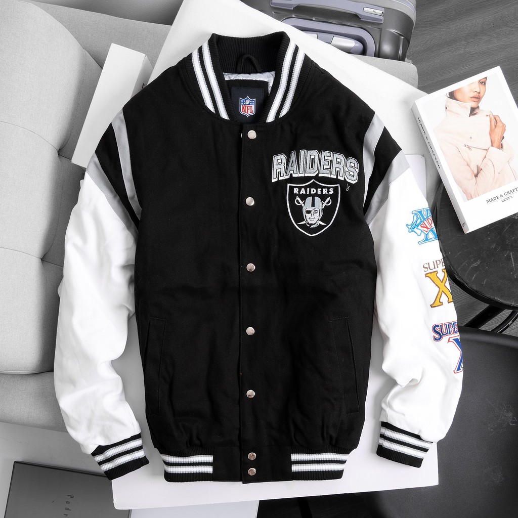Áo khoác Bonmer Jeans G-III Super Bowl-Raglan-RAIDERS