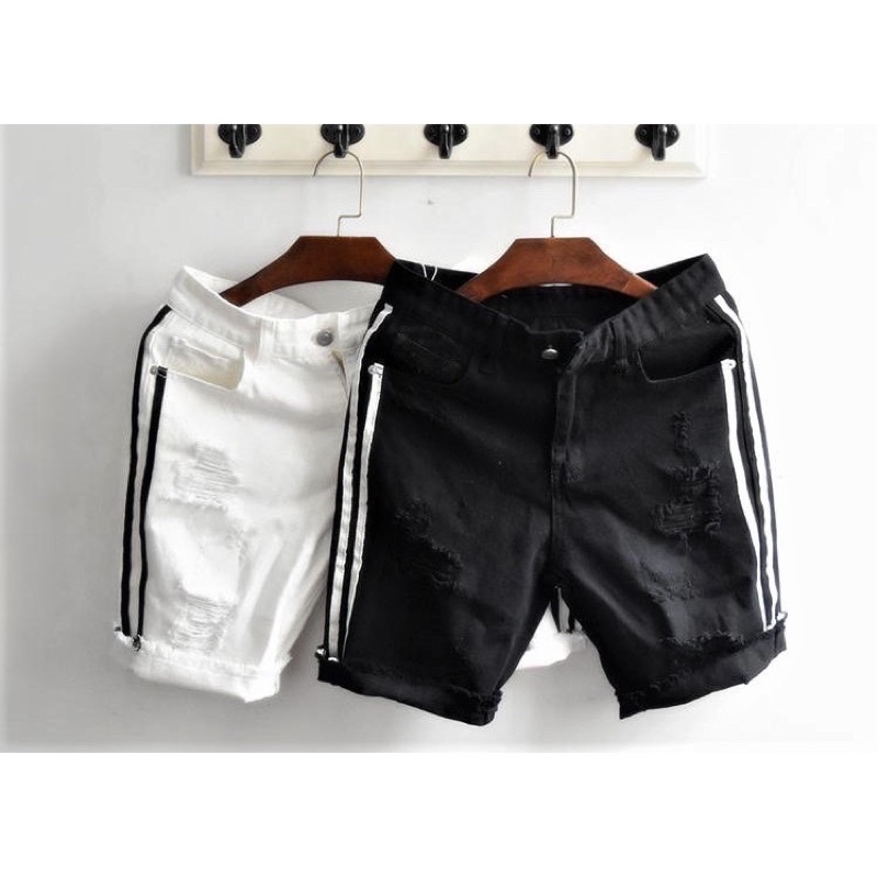 Sỉ Các Mẫu Quần Đùi Quần Short Jean Nam Cao Cấp Hai Màu Trắng Đen