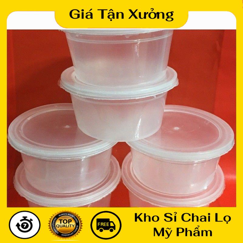 Hũ làm caramen, hủ bánh flan, khuôn làm bánh flan có nắp bằng nhựa 100% , phụ kiện du lịch