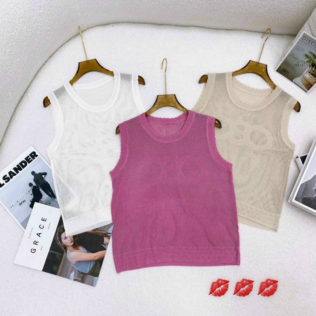 Áo Sát Nách Lưới Nữ Cổ Tròn - Số 8 Ngang Ngực - Thời Trang Trẻ Trung