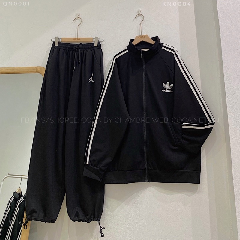 [KN0004]🎹 Áo khoác nỉ cổ trụ tay sọc thêu logo form rộng (Có sẵn/ảnh thật) | BigBuy360 - bigbuy360.vn