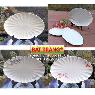 ĐĨA HÌNH BẦU DỤC ĐẸP DĨA SỨ TRẮNG SÂU LÒNG ĐỰNG THỨC ĂN ĐĨA OVAL CỠ TO LỚN SỨ BÁT TRÀNG
