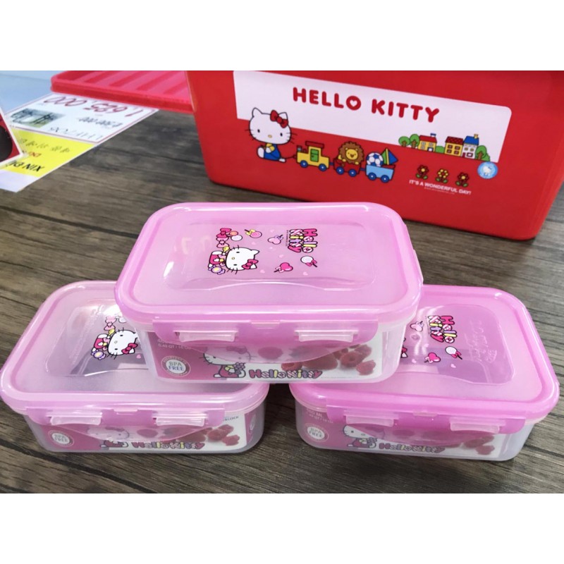 Set 3 Hộp Nhựa Đựng Cơm Lock&Lock Hello Kitty LKT818 dung tích 460ML