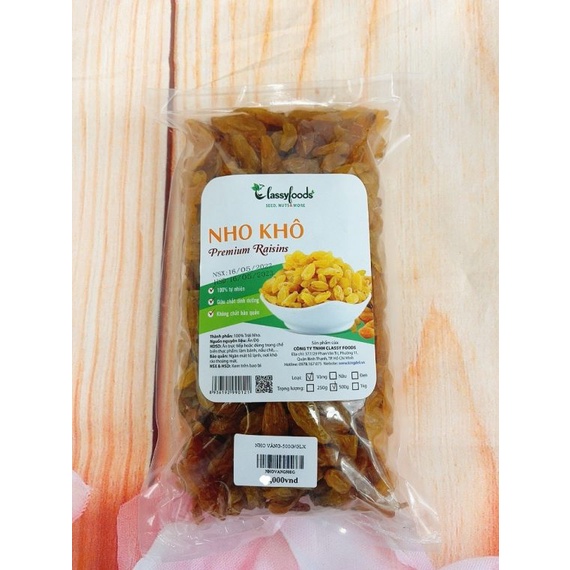 Nho Khô Vàng 100gram, 500gram ( Nho làm bánh)