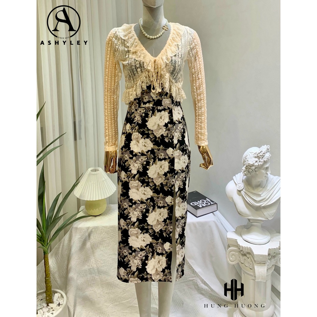 SET VÁY HAI DÂY BODY HOA CUP NGỰC ÁO CARDIGAN REN CAO CẤP