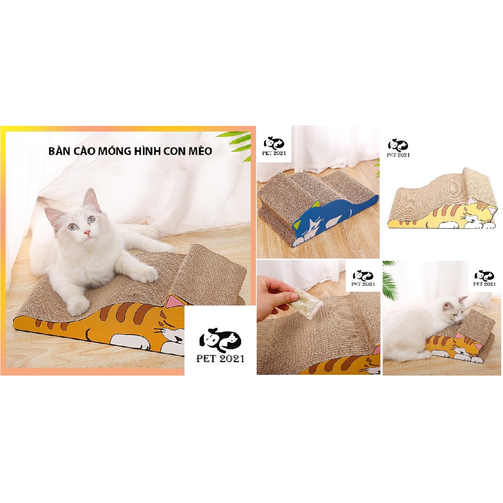 Bàn Cào Móng Hình Con Mèo - Bàn Cào Móng Cho Mèo ( Kèm Catnip)