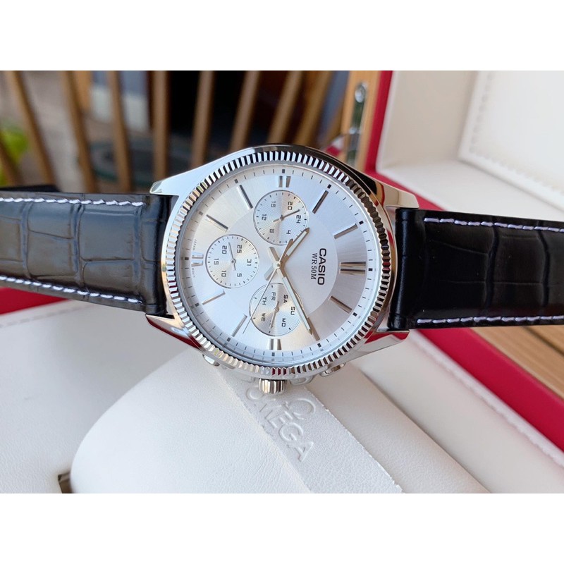 Đồng hồ nam dây da Casio chính hãng Anh Khuê MTP-1375L-7AVDF