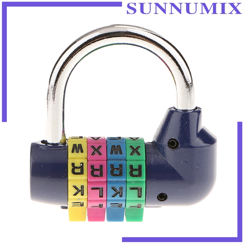[SUNNIMIX]4 Letter Combination Lock Password Security Padlock for Toolbox Silver