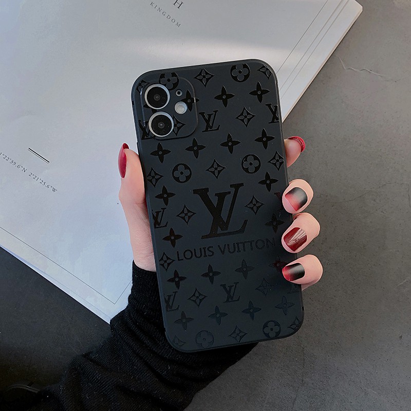 Ốp điện thoại mềm màu đen in họa tiết logo LV cá tính cho 6/6plus/6splus/7/7plus/8/8plus/x/xr/xs/11/12/pro/max/plus/prom