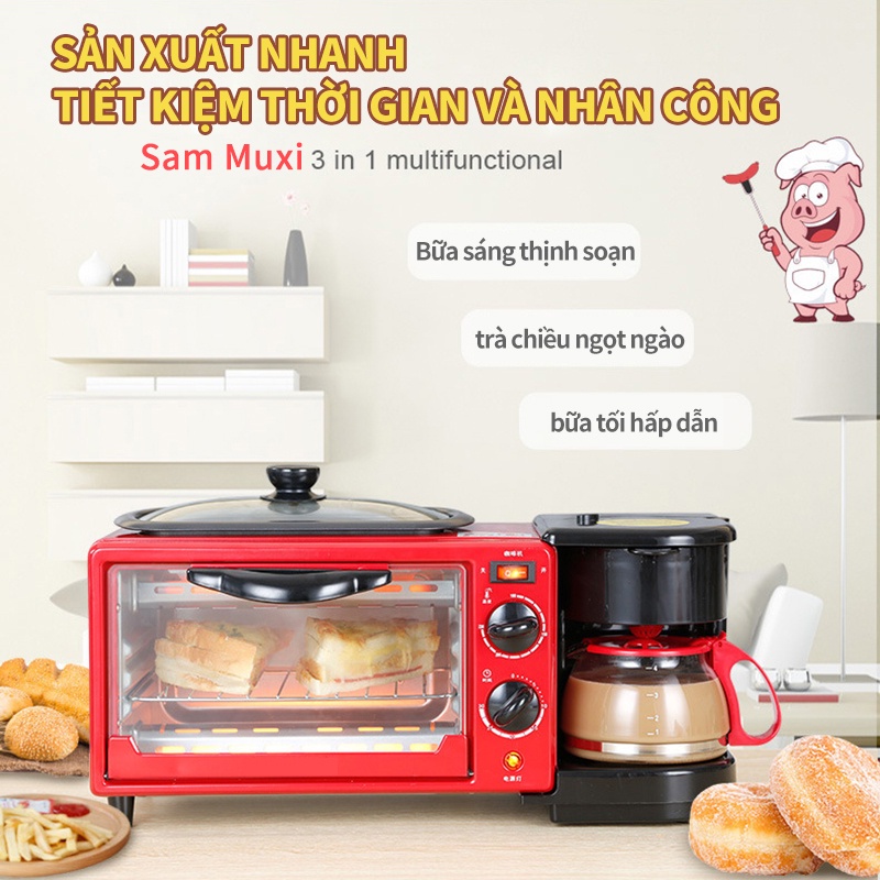 Máy ăn sáng bánh mì sandwich tại nhà đa chức năng máy nướng bánh mì ba trong một ký túc xá net dành cho người7 nổi tiếng