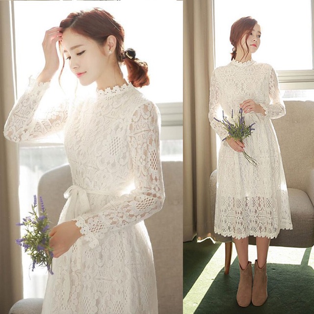 Vải ren thời trang may váy tiểu thư, may phối tạo kiểu , váy công chúa [NOON fashion]