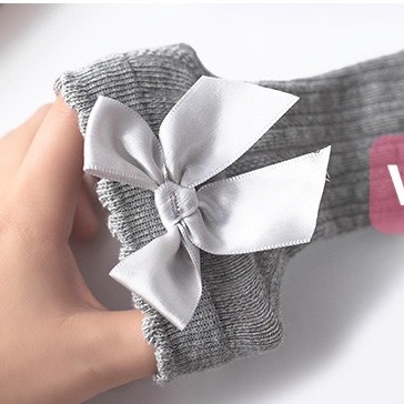 Vớ dài đính nơ chống trượt ngang gối cho bé gái 5-18kg