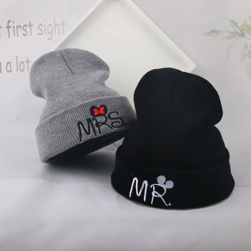 Mũ beanie đan len thêu họa tiết chữ cái nhiều màu sắc tùy chọn thời trang thu đông dành cho trẻ em