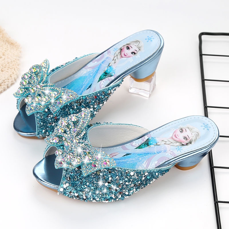 Công chúa thắt nơ Elsa Dép sục cho bé gái họa tiết hoạt hình đáng yêu siêu nhẹ chống trơn trượt dép trẻ em 1-10 tuổi Thời trang Dép lê