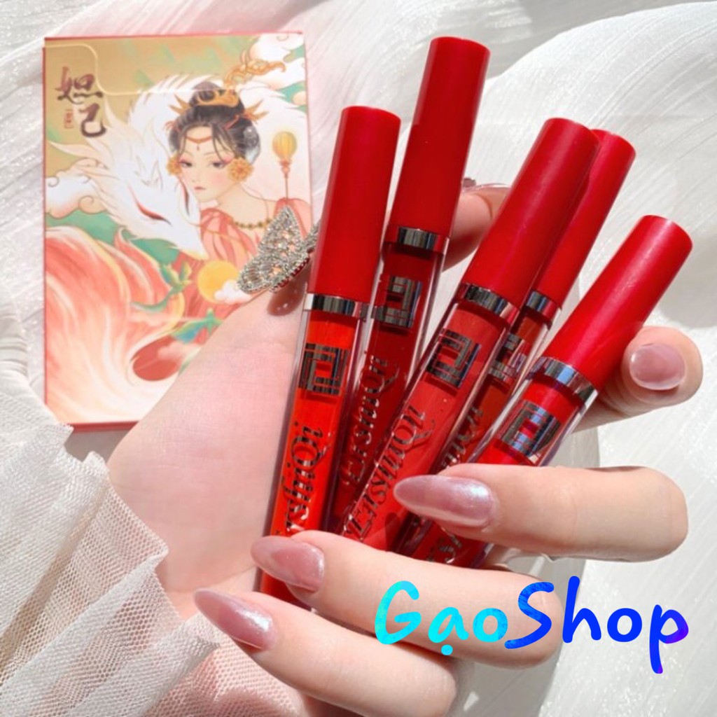 💄💄Set Son Cô Tiên, Sét 5 Cây Son Kem Lì Cổ Trang Cô Tiên Hồ Ly -Son Cực Mềm Mịn Môi