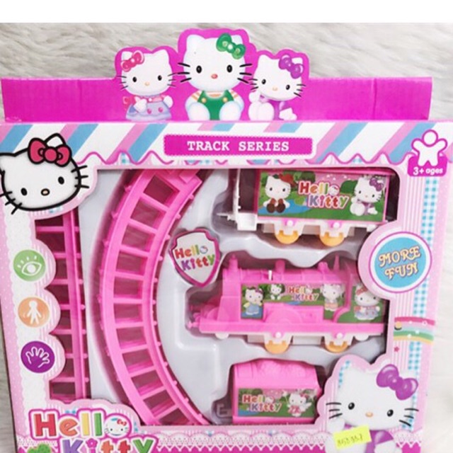 Bộ đường ray xe lửa Mèo Kitty ,elsa, thomas,spiderman,thor,captain