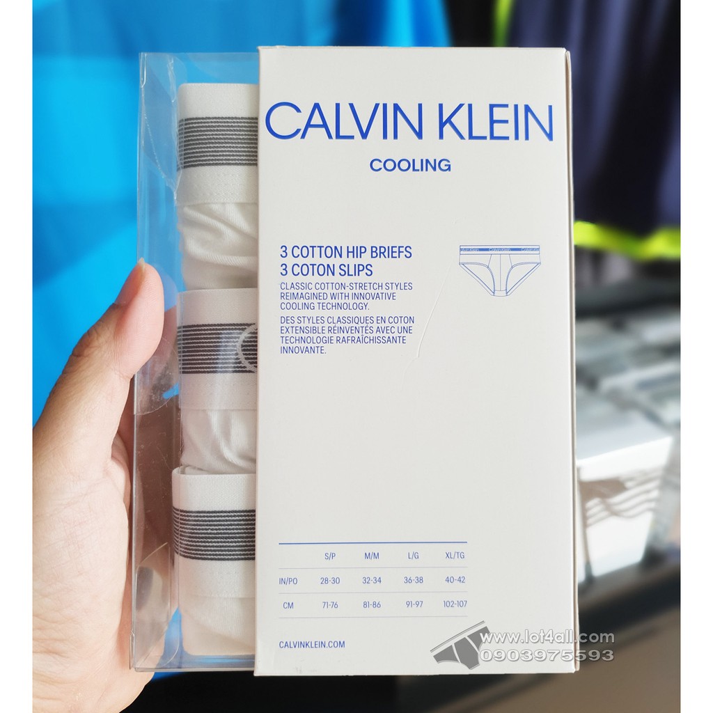 [AUT.] Quần lót nam Calvin Klein NB2142 Cooling Hip Brief 3-pack White