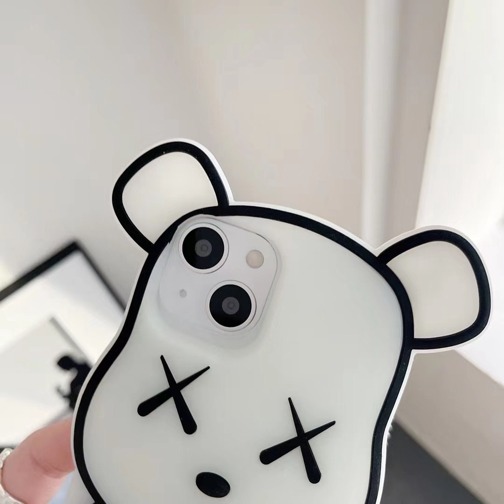 Ốp Điện Thoại Silicone Mềm Hình Gấu Kwas 3D Cho iPhone 13 Pro Max 12 Pro Max 11 Pro Max XR Xs Max 6 6s 7 8 Plus