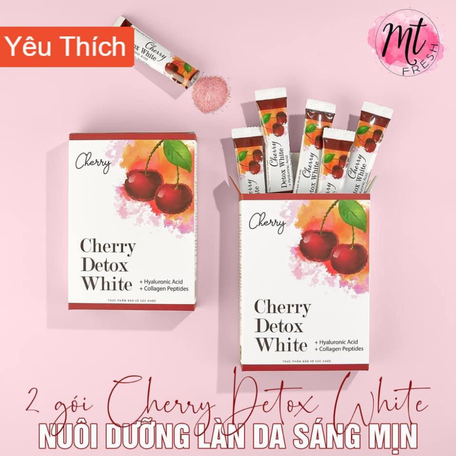 Cherry Detox WHITE Giữ Dáng Đẹp Da giảm lão hóa, bổ sung collagen.