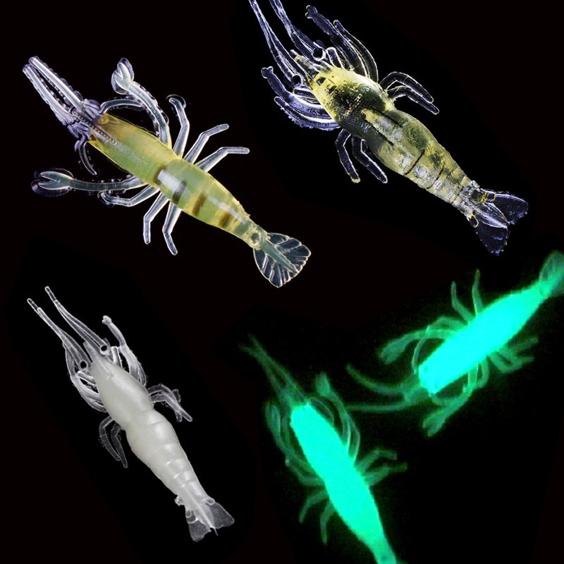 Set 2 mồi câu cá giả hình tôm dạ quang