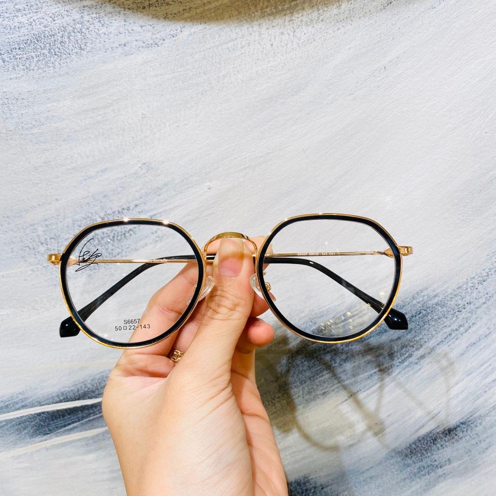 Gọng kính hợp kim xẻ cước siêu nhẹ siêu bền hợp thời trang Ouress 6115