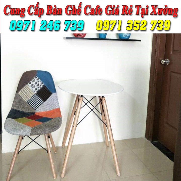 Bàn ghế nhựa chân gỗ trà sữa cao cấp