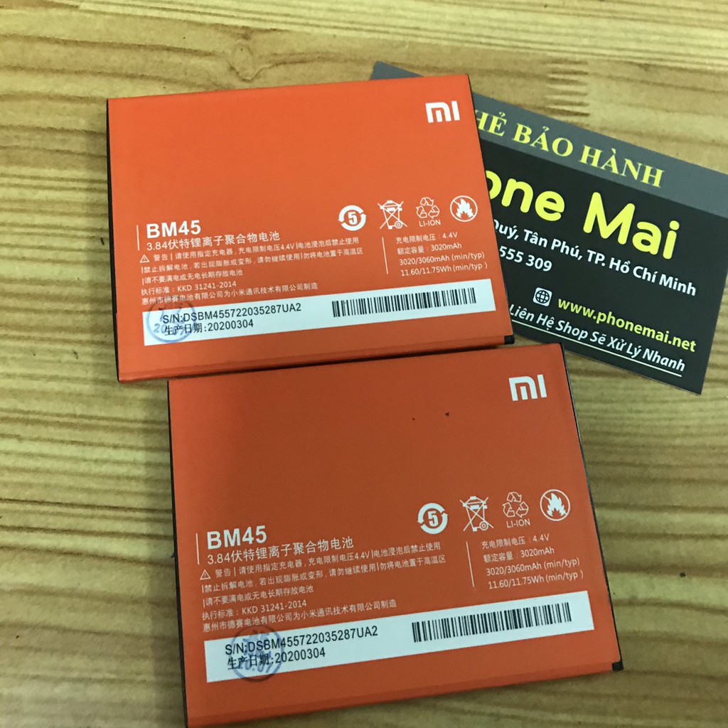 Pin Redmi Note 2 BM45 3020mAh Zin -Bảo Hành 3 Tháng