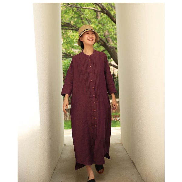 Váy đầm nữ Linen thiết kế dáng suông Gemmi Fashion, DK8365